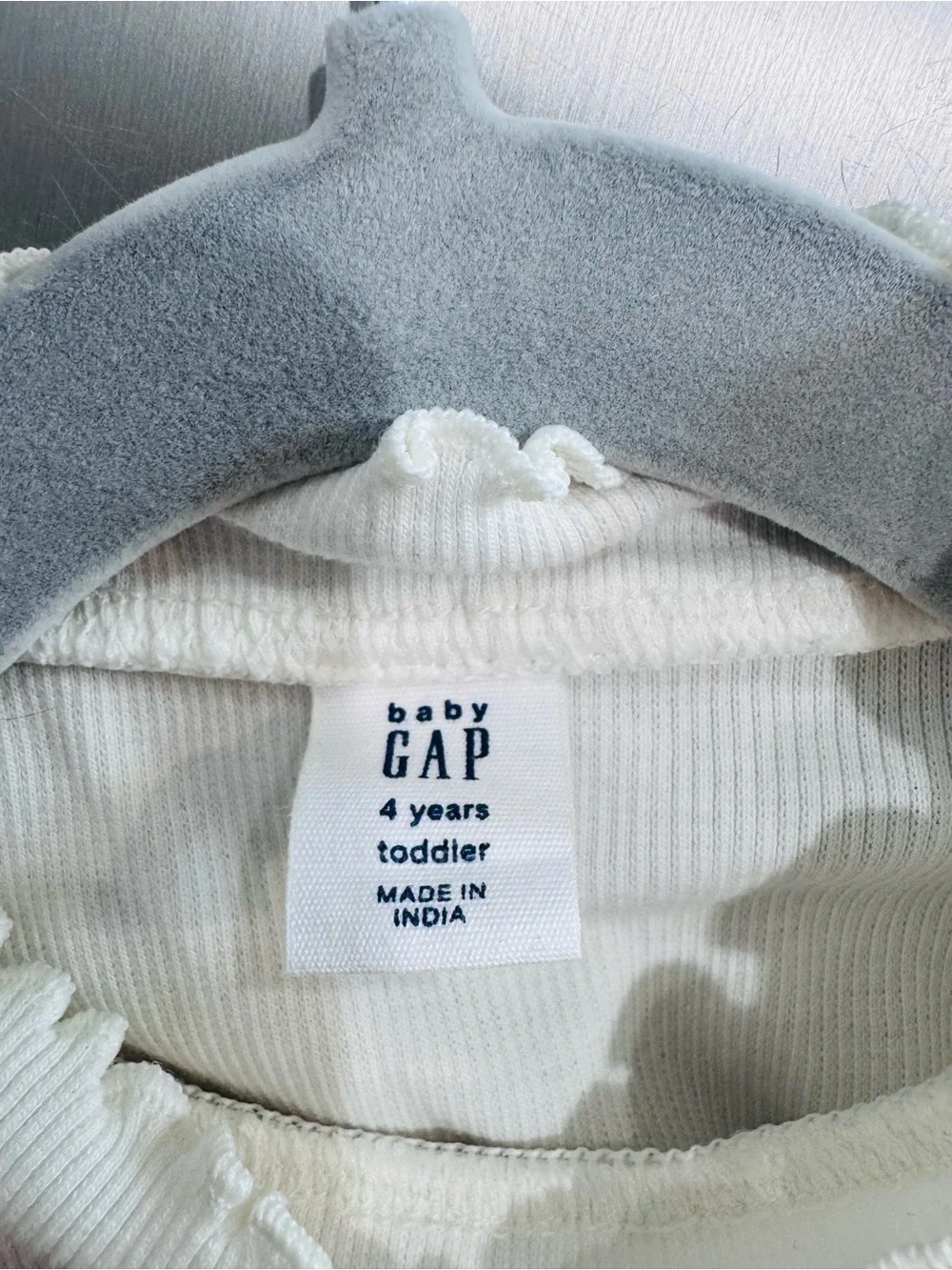 GAP Baby Toddler Cream Ribbed and Tulle Dress
